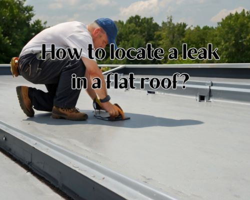 man locating damage in roof
