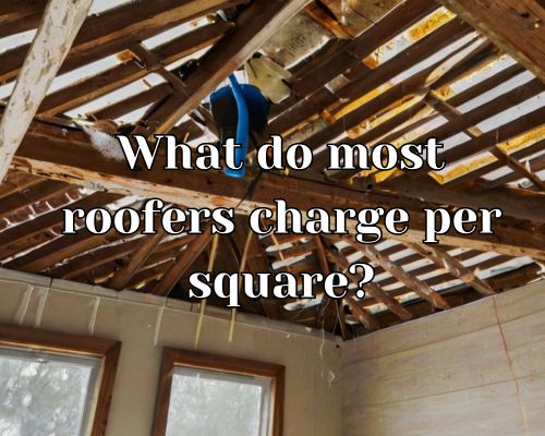 A roofer measures and quotes a square area, then discusses pricing with a homeowner