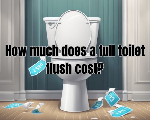 A toilet flushing with a price tag hovering above it
