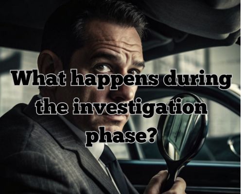 an investigator in his car