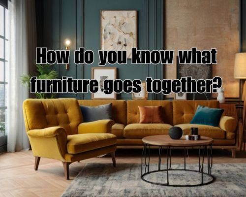 A living room with a matching sofa, coffee table, and rug. The colors and styles of the furniture complement each other