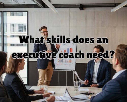 An executive coach confidently guides professionals through a challenging decision-making process, offering support and expertise